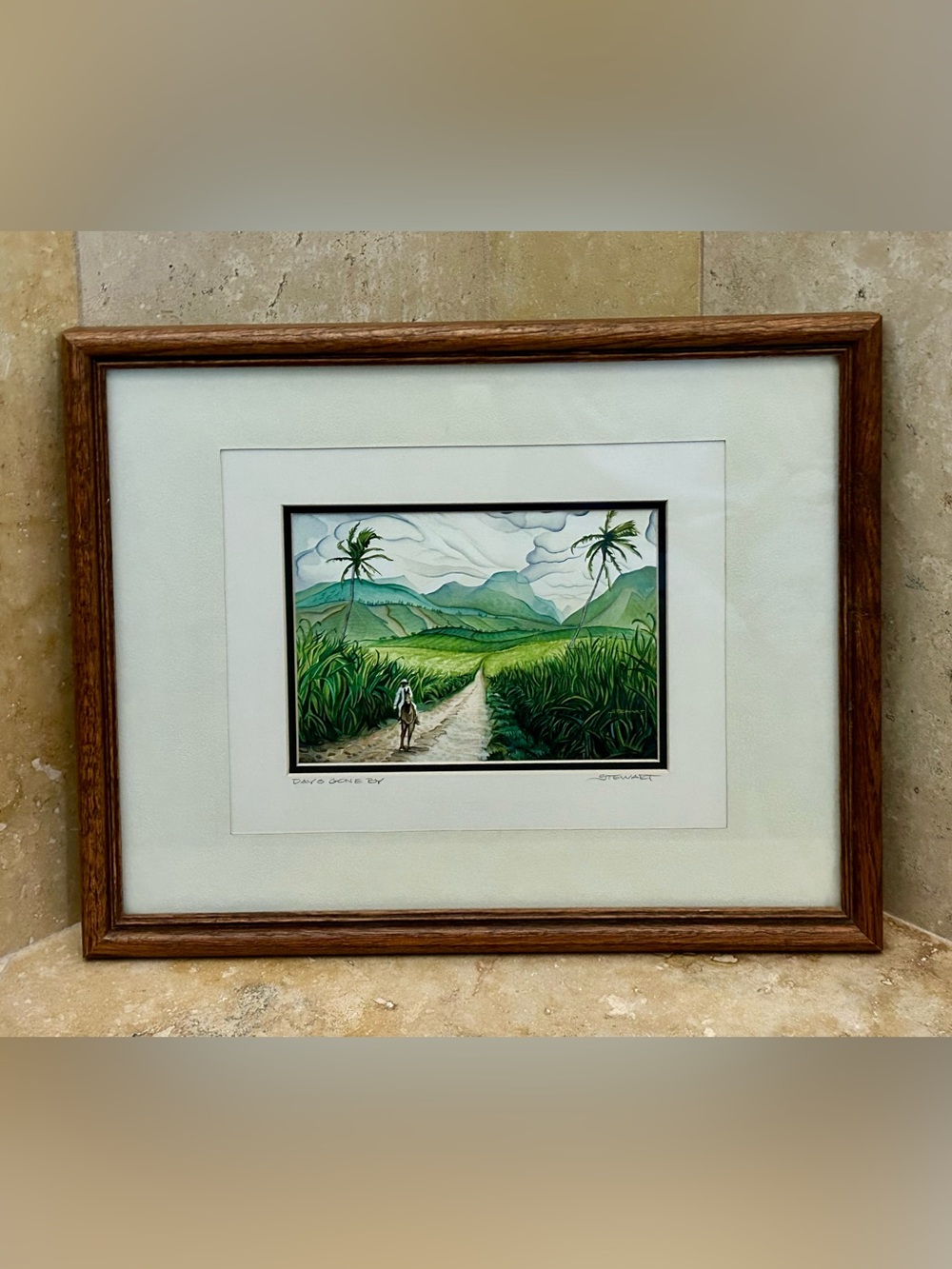 Signed Hawaiian Tropical Watercolor Wall Art